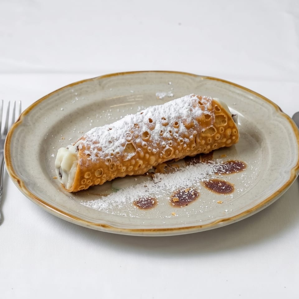 Cannoli dusted with powdered sugar