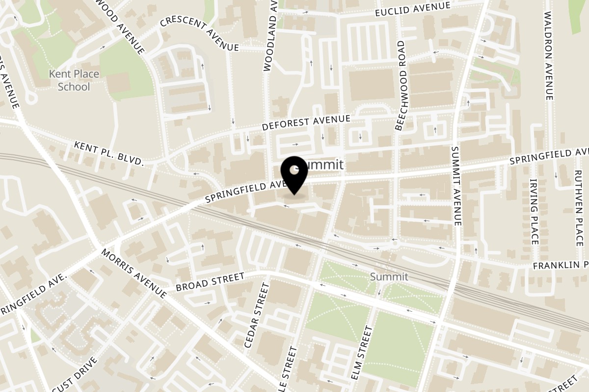 Map showing the location of Doria's Pizza & Restaurant on 432 Springfield Ave in Summit